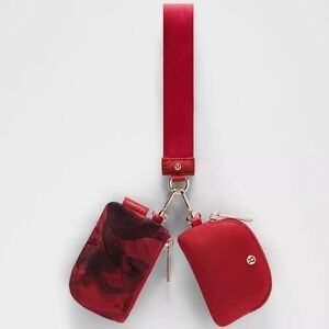 lululemon athletica Red Double Pouch Wristlet Key & Card Holder